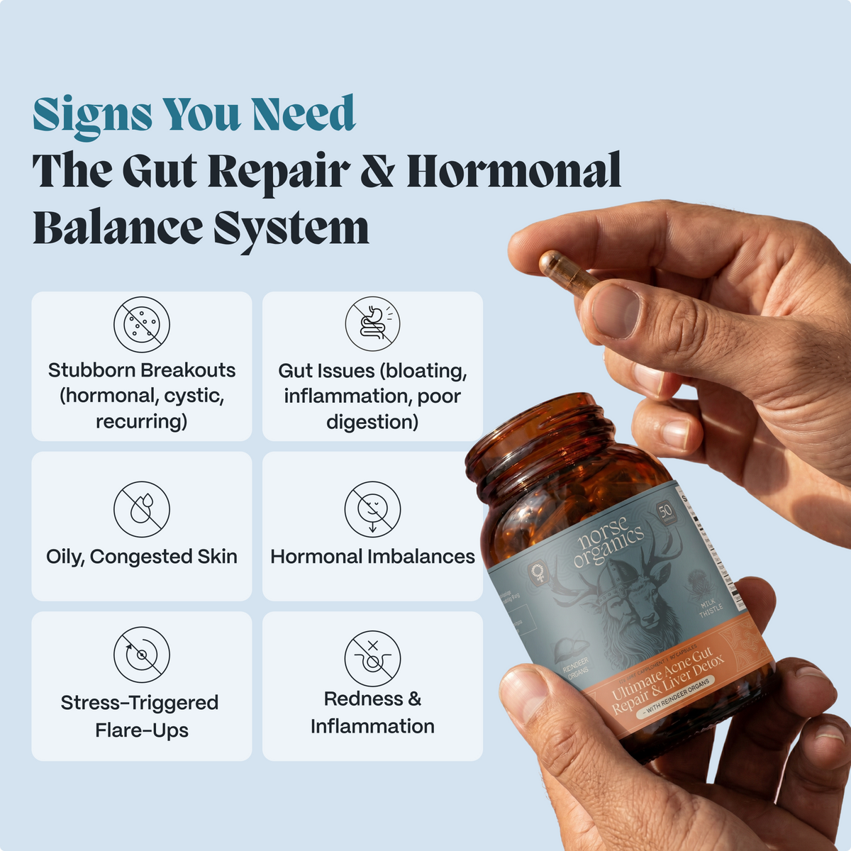 Complete Gut Repair & Hormonal Balance System for Male Acne
